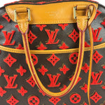 Louis Vuitton Red Tuffetage Cube Monogram Deauville