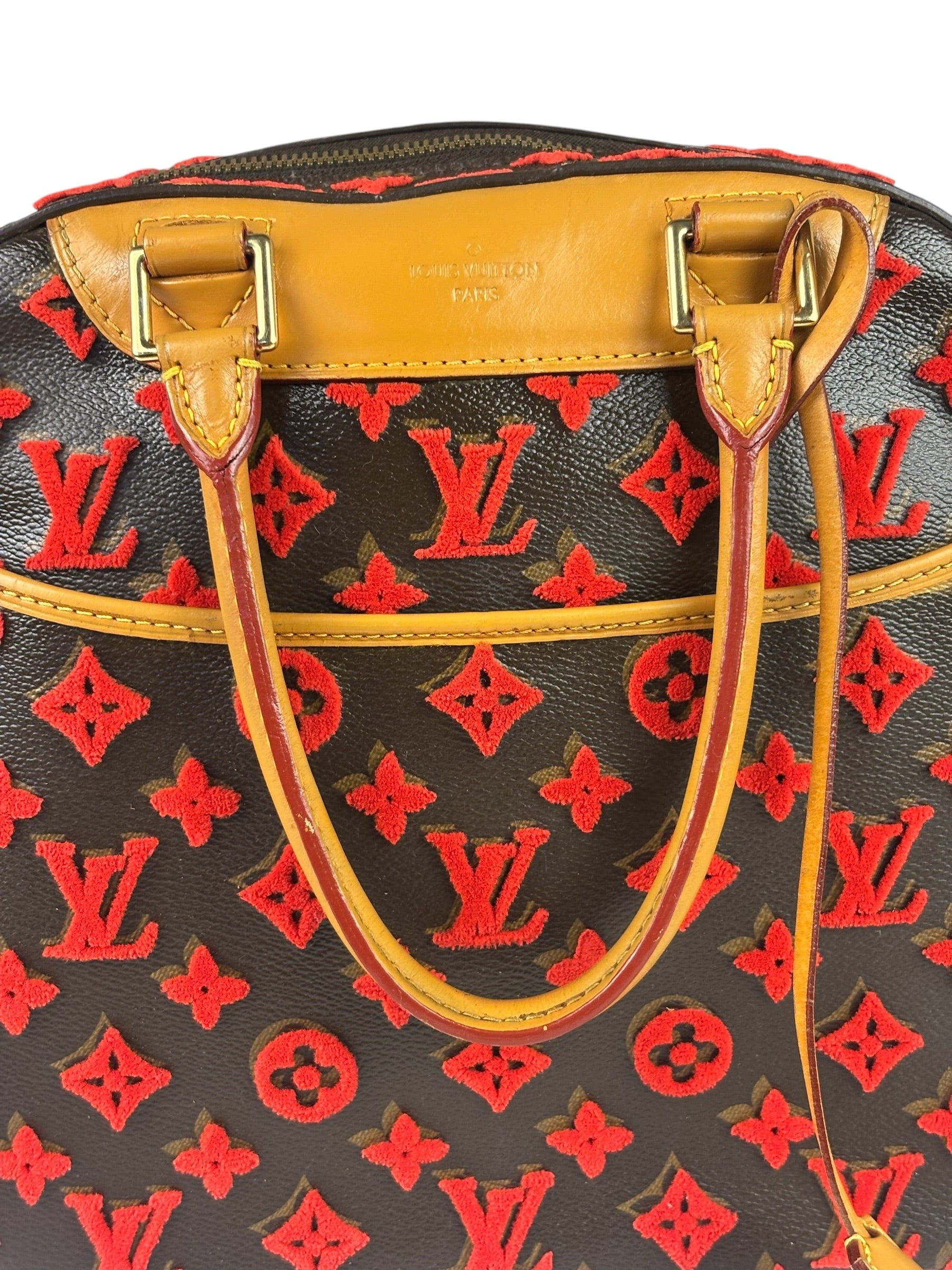 Louis Vuitton Red Tuffetage Cube Monogram Deauville