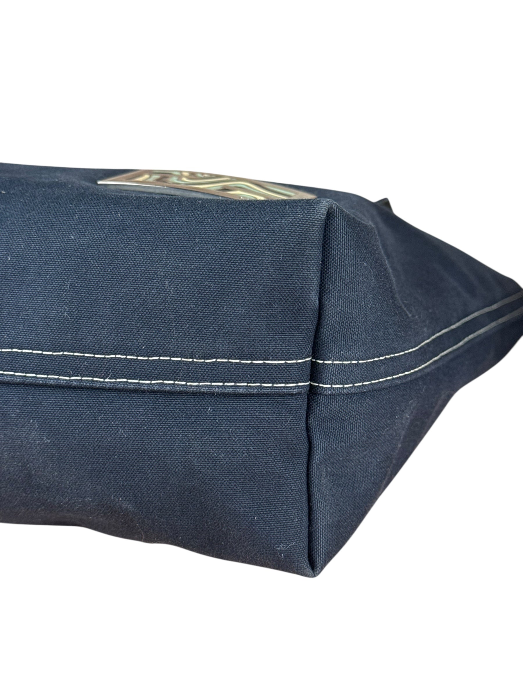 Fendi FF Wave Canvas Shoulder Tote