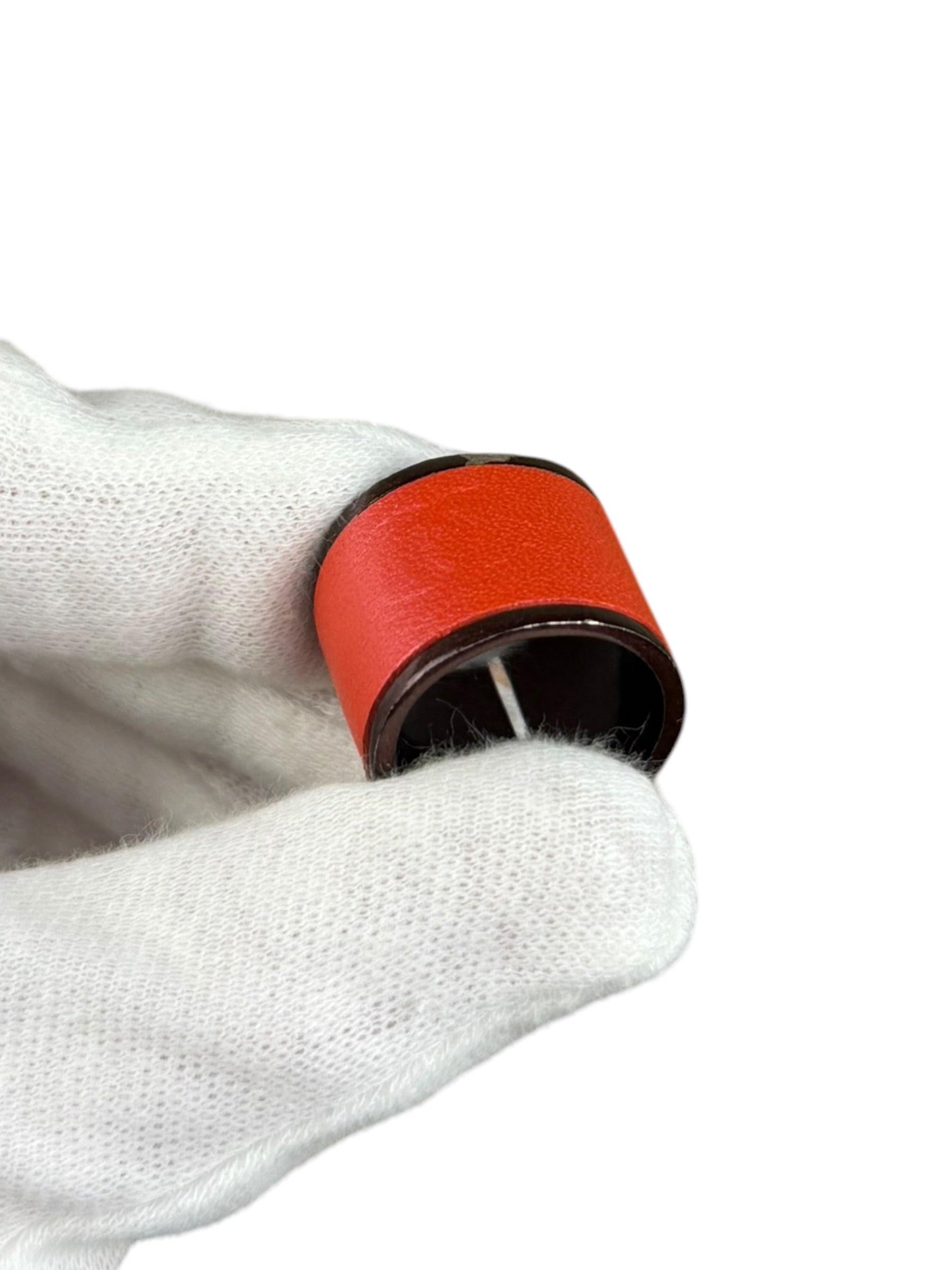 Chanel Paris Red Leather Wrap Ring