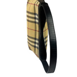 Burberry Black Leather Trim House Check Pochette