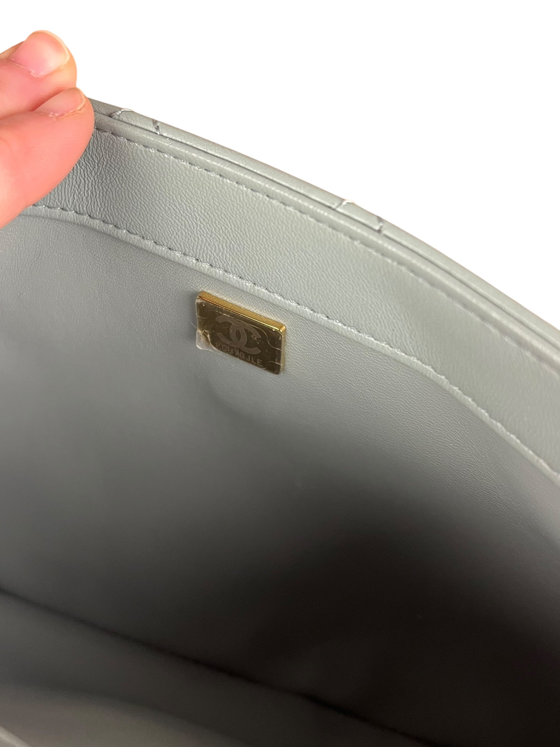 Chanel CC Trendy Blue Leather Flap Top Handle Bag