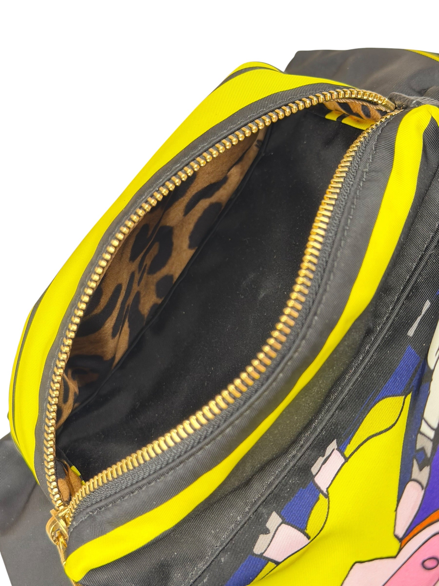 Dolce & Gabbana Multicolor Nylon Leather Trim Super Pig Cartoon Backpack