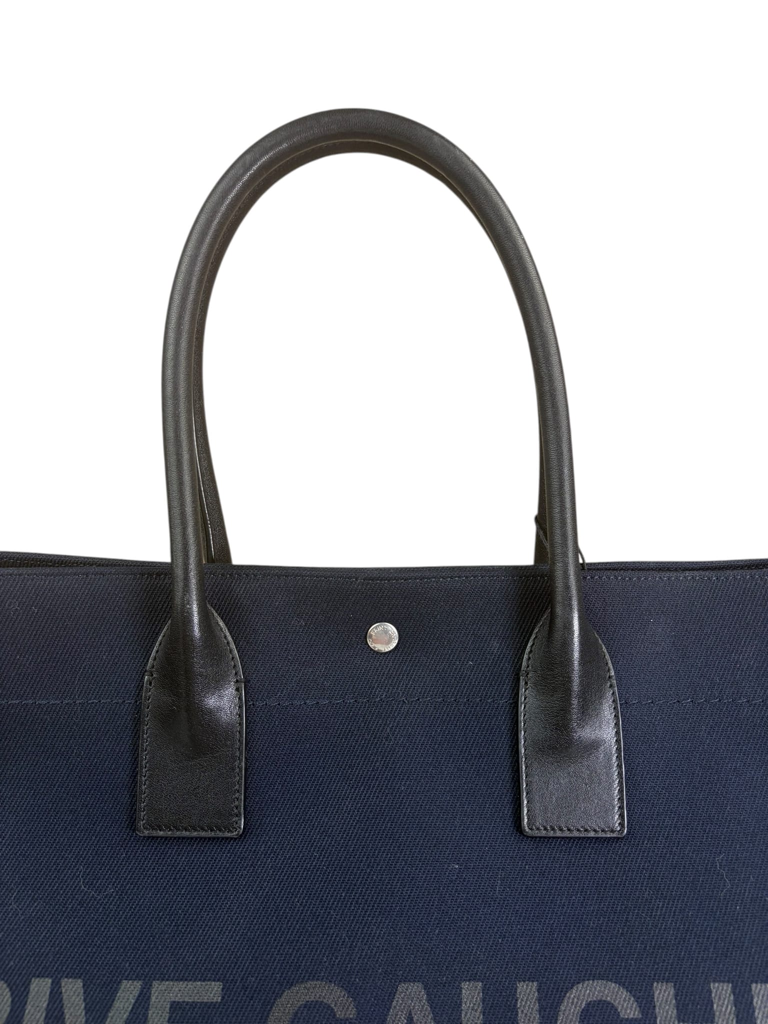 Yves Saint Laurent Navy/Black Leather Rive Gauche Tote