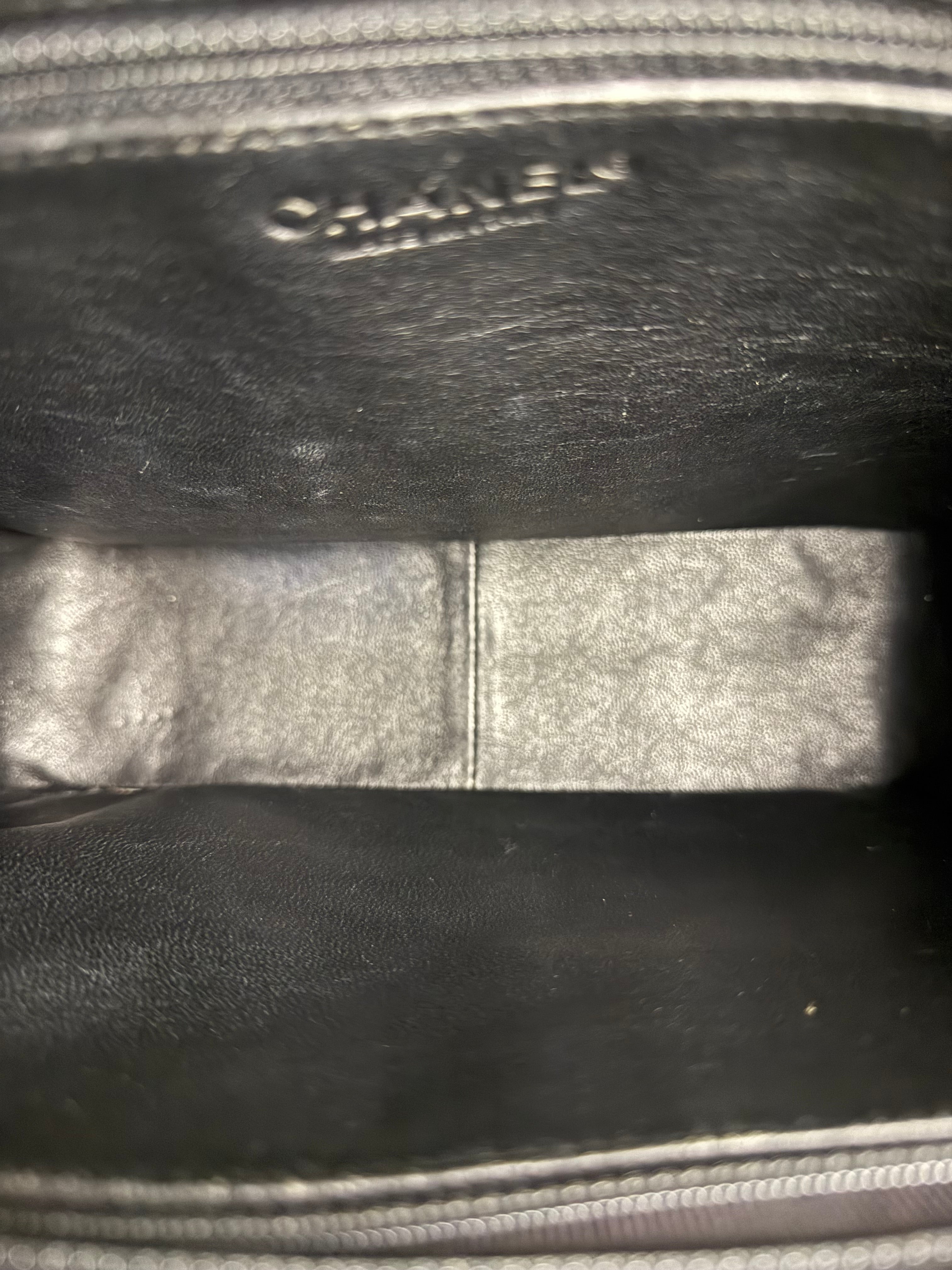 Chanel Black Patent Chocolate Bar Tote Bag 2002
