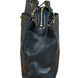 Chanel Vintage Black Quilted Leather Grand Shopping Tote/Shoulder Bag-1990