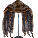 Vintage Dark Brown Fur Tailed Shawl