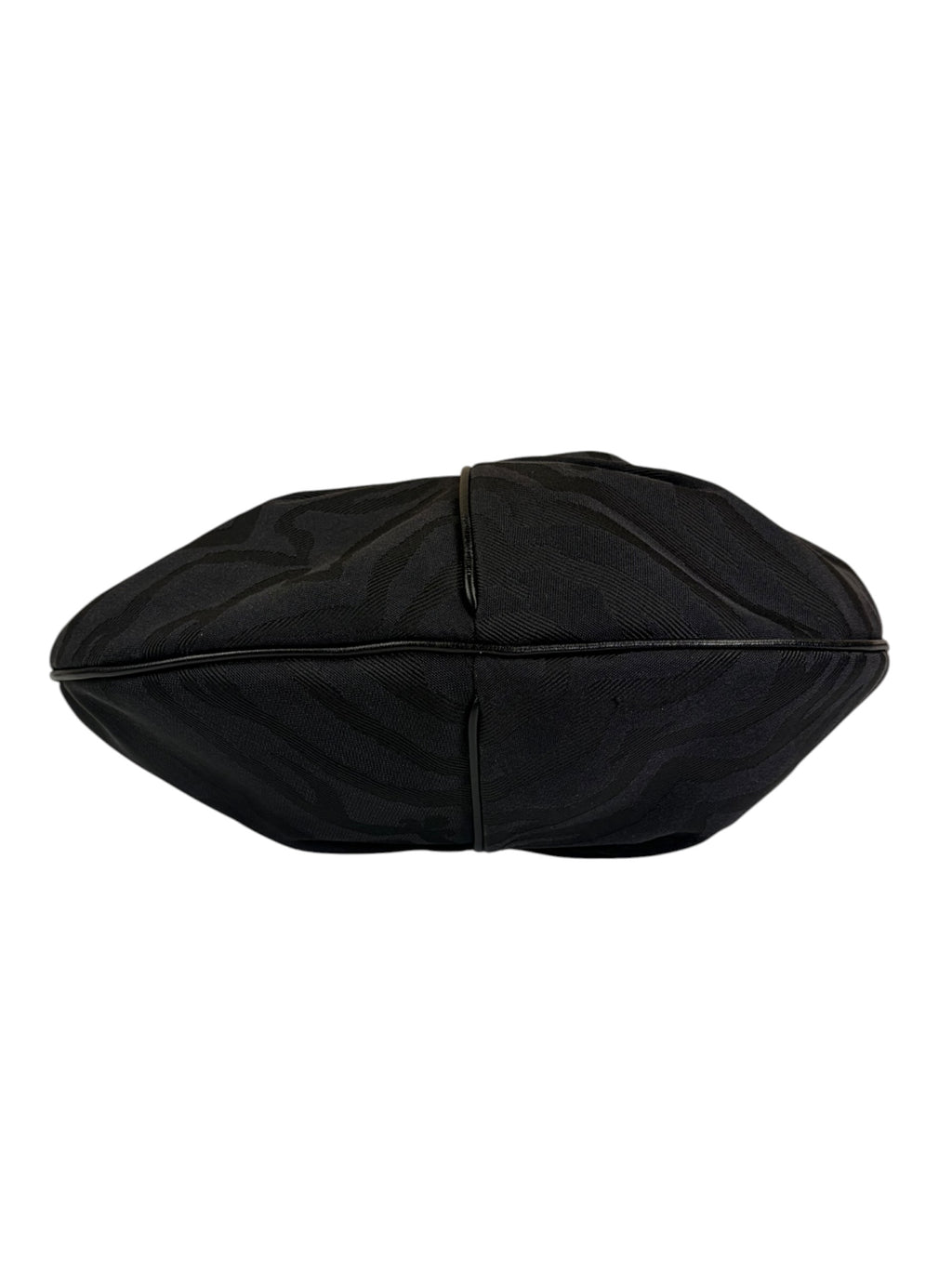 Fendi Black Leather Trim Zebra Print Oyster Hobo Bag
