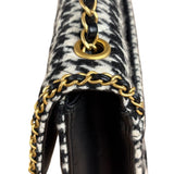 Chanel Houndstooth Tweed Heart Chain Flap Bag 2024