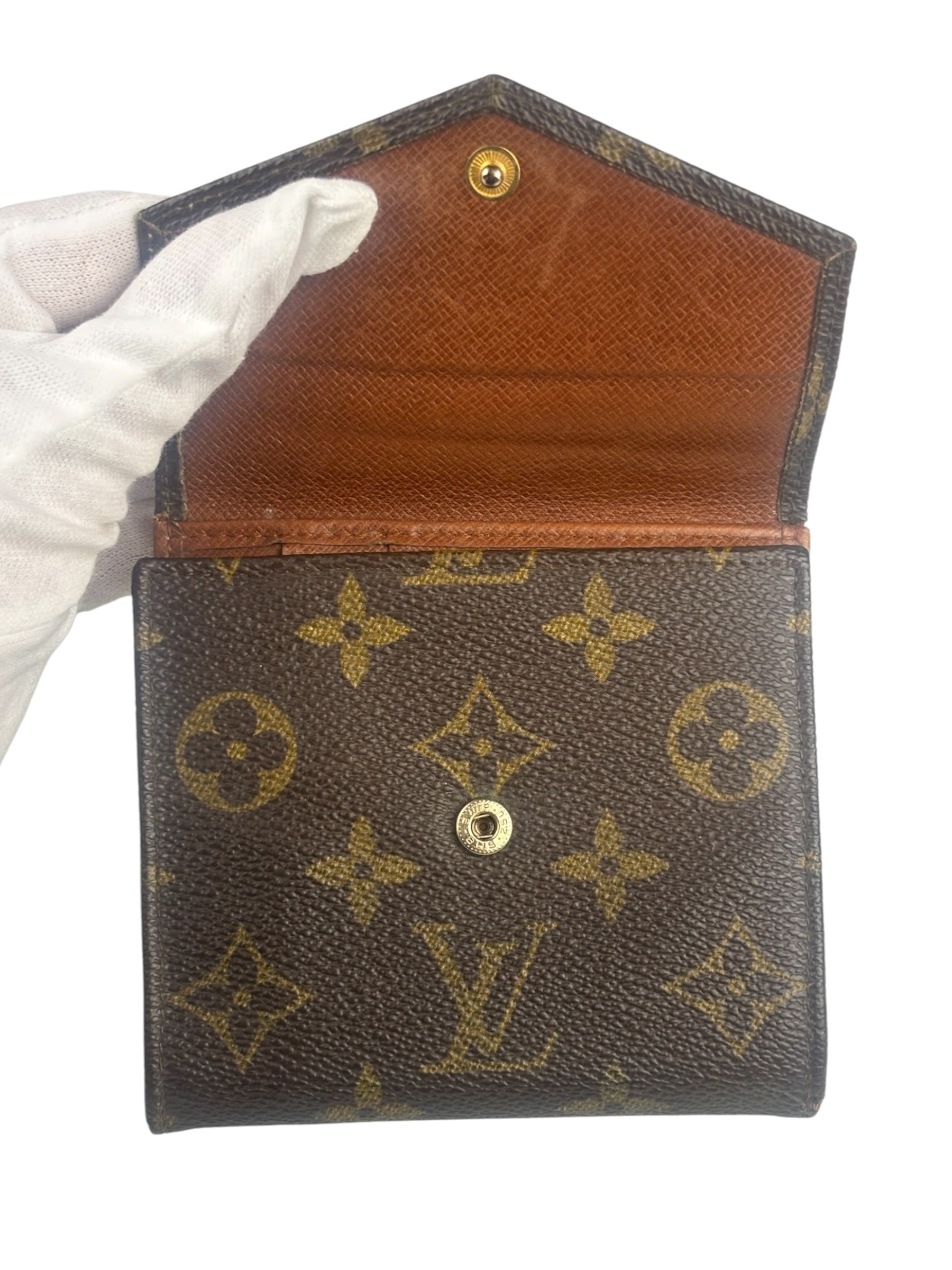 Louis Vuitton Canvas Monogram Compact Double Flap Wallet
