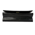 Chanel Vintage Black Lizard Leather Chain Flap Bag 1987