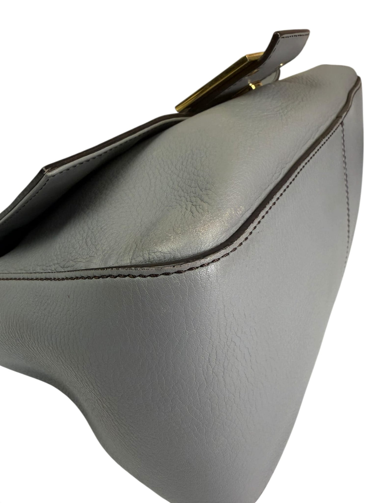 Fendi Grey Leather Shoulder Bag