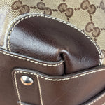 Gucci Vintage GG Coated Canvas Crystal Boston Handbag