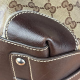 Gucci Vintage GG Coated Canvas Crystal Boston Handbag