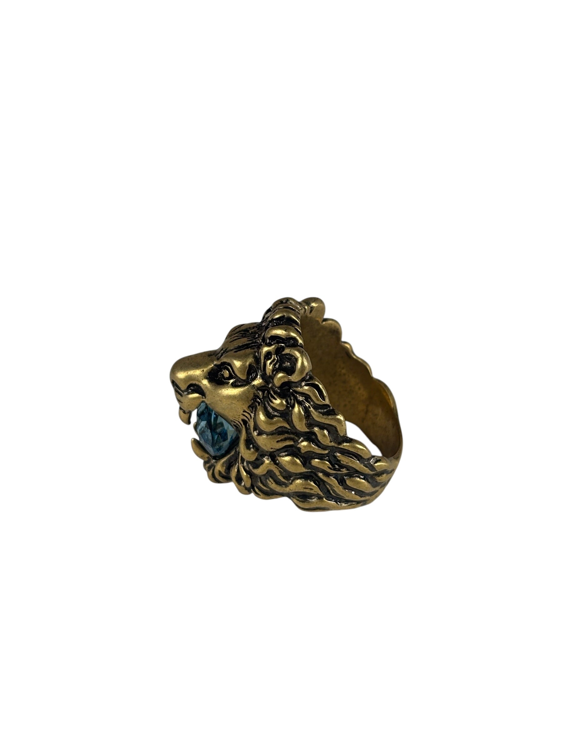 Gucci Crystal Lion Head Ring