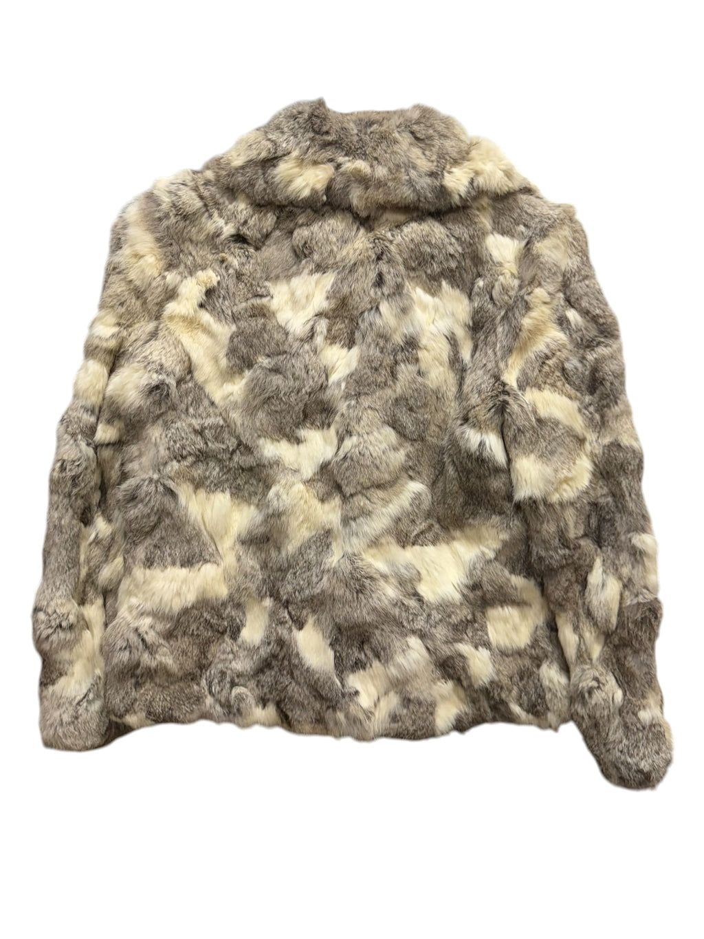 Vintage Cream/Grey Rabbit Fur Coat