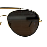 Tom Ford Black/Gold Brow Frame Aviatior Sunglasses