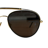 Tom Ford Black/Gold Brow Frame Aviatior Sunglasses