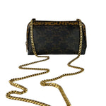 Celine Leopard Print-Trimmed Triomphe Chain Bag