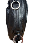 Fendi Vintage Black Leather Oyster Hobo Bag