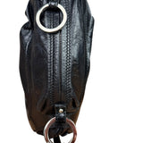 Fendi Vintage Black Leather Oyster Hobo Bag