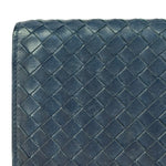 Bottega Veneta Navy Blue Intrecciato Long Wallet