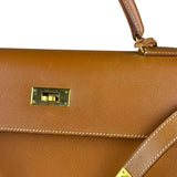 Hermes Kelly 32 Sellier Epsom Gold Handbag 1995