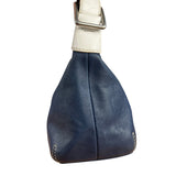 Coach Leather Shoulder Bag Navy/White