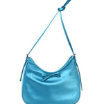 Balenciaga Blue Satin/Leather Trim Leopolda Small Hobo Bag