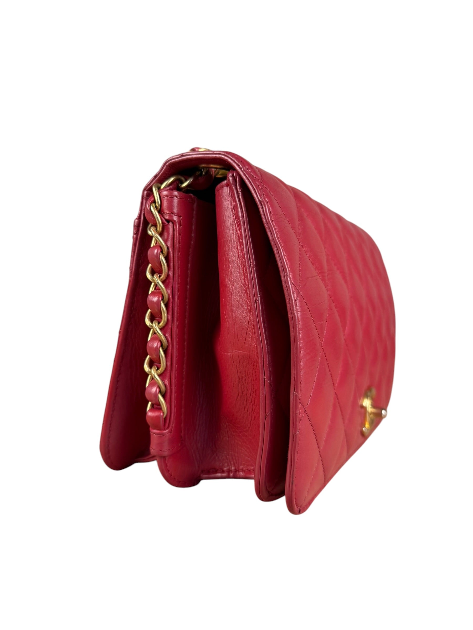 Chanel Dark Fuchsia Quilted Leather Flap Bag 2019