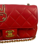 Chanel Red Lambskin Timeless Small Shoulder Bag 2017