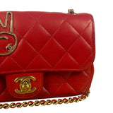 Chanel Red Lambskin Timeless Small Shoulder Bag 2017