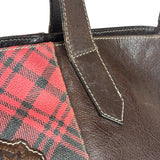 Vivienne Westwood Brown Leather Tartan Shoulder/Tote Bag