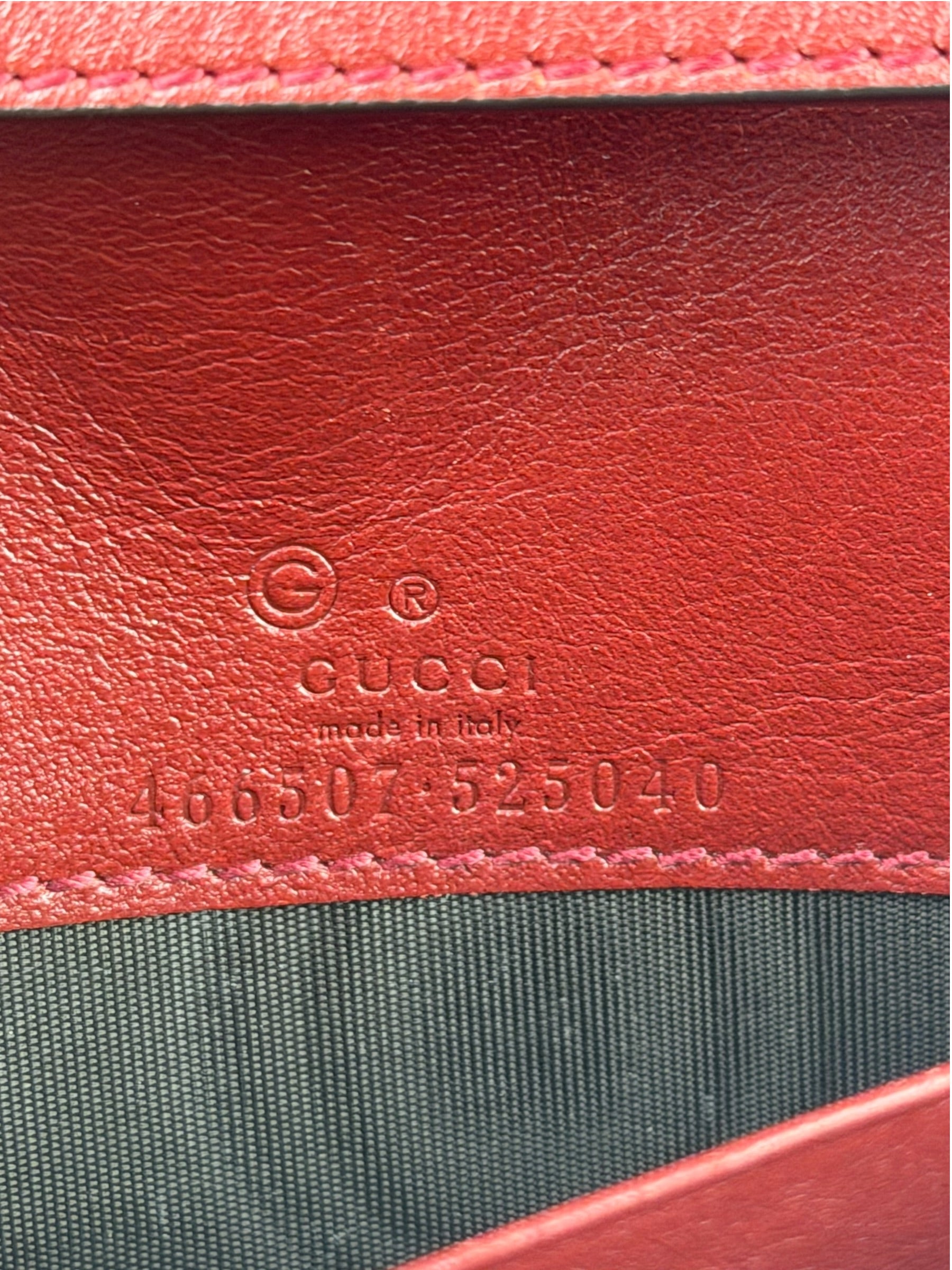 Gucci Red Micro GG Leather Crossbody Wallet
