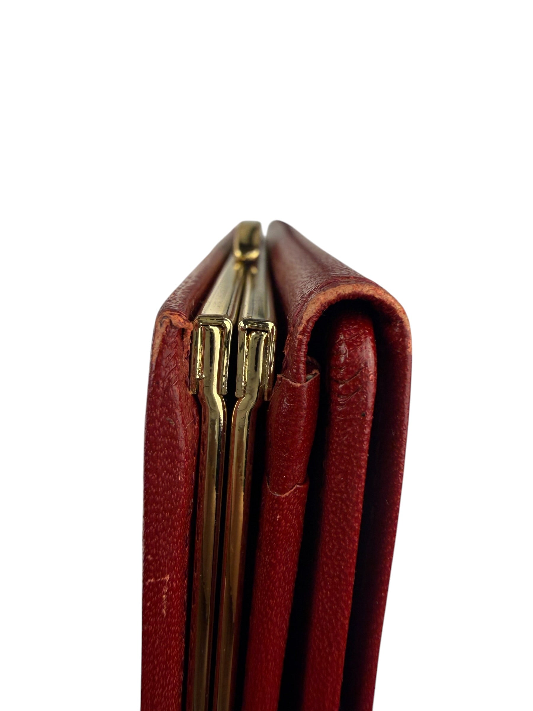 Givenchy Vintage Red Leather Trifold Wallet