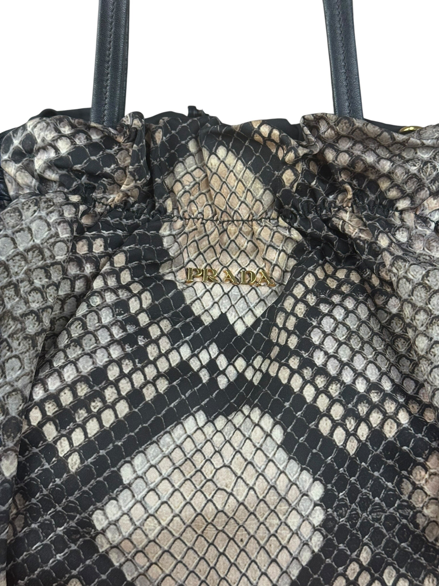 Prada Vintage Snake Print Nylon 2Way Bag