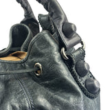 Balenciaga Grey Lambskin Giant Brogues Pompom Two-Way Bag