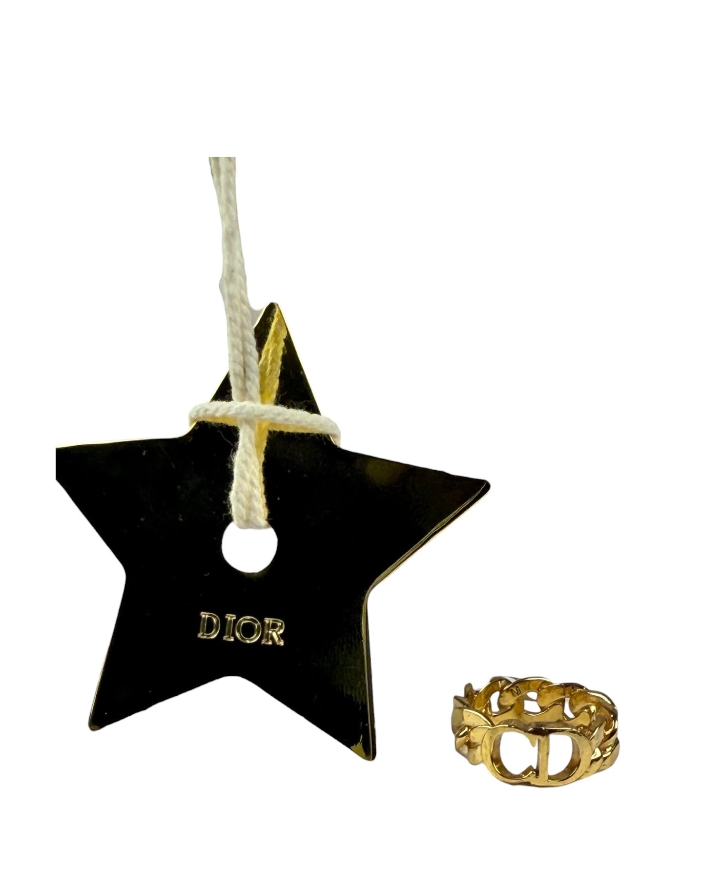 Christian Dior Gold Tone Star Charm & Ring