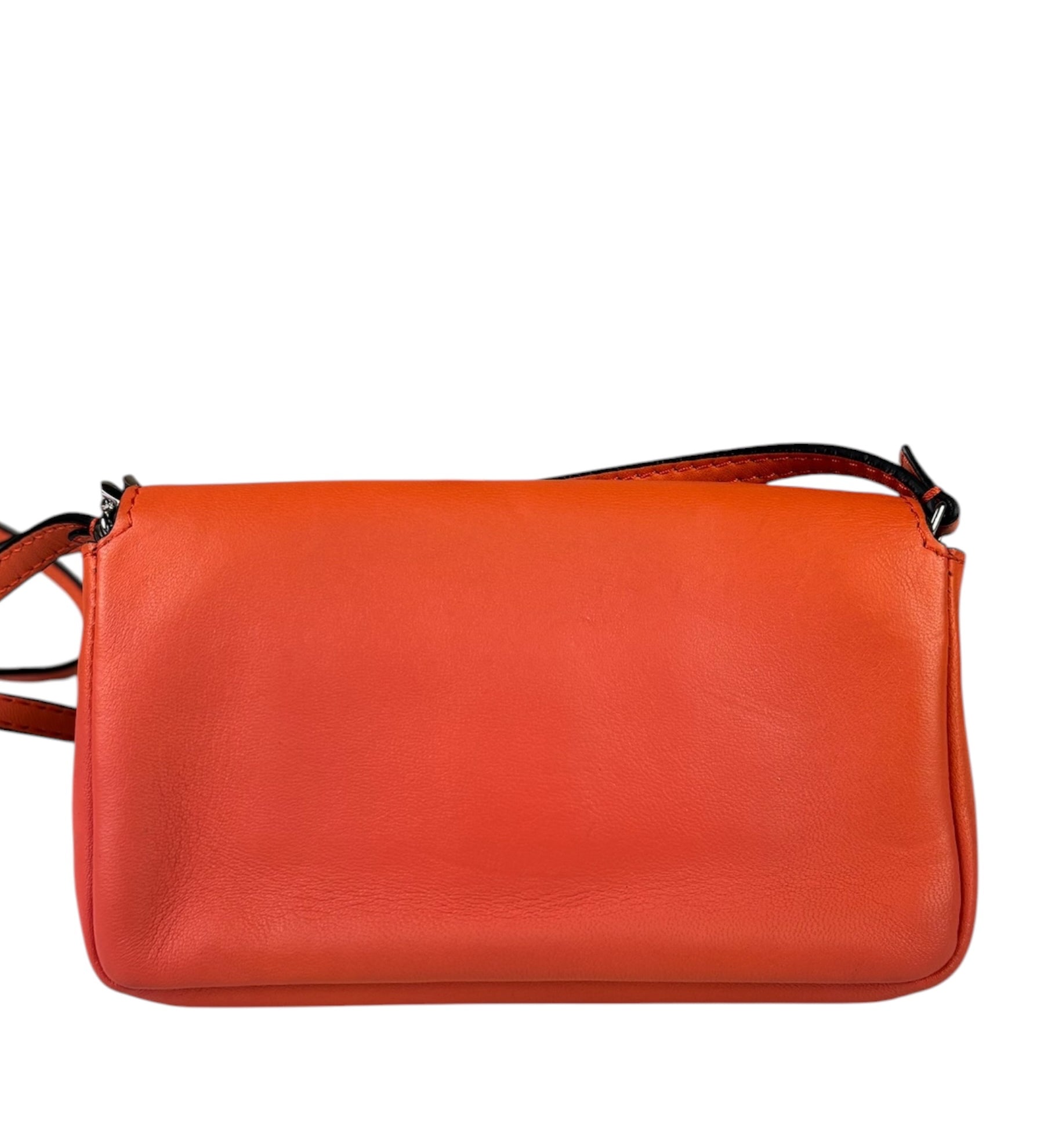 Fendi Orange Leather Mini Baguette