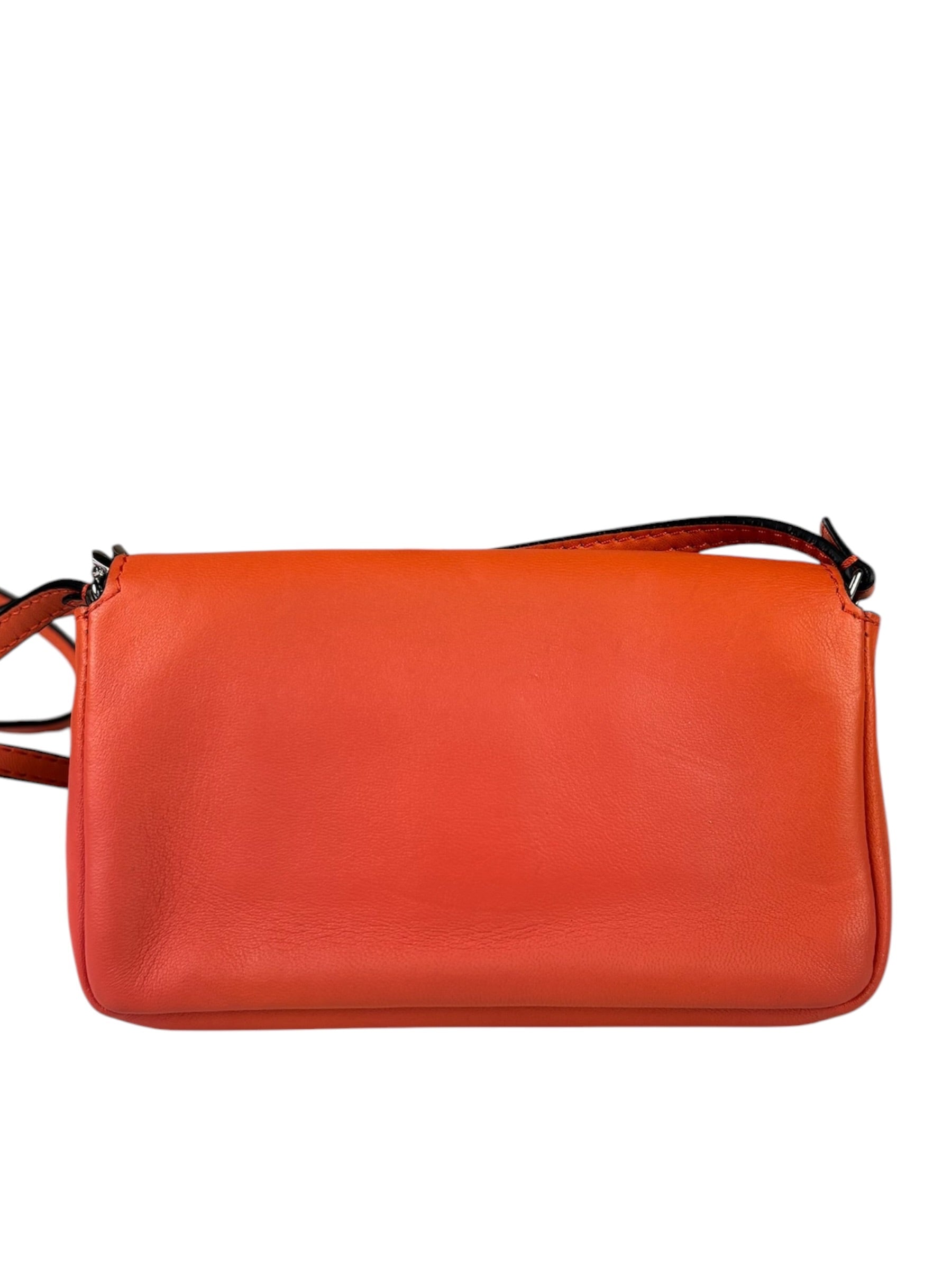 Fendi Orange Leather Mini Baguette