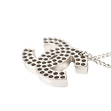Chanel Vintage Silver Coco Mark Punched Chain Necklace