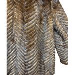 Vintage Hazel Brown Chevron Stripped Mink Fur Coat