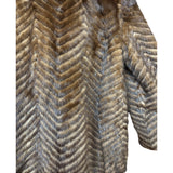 Vintage Hazel Brown Chevron Stripped Mink Fur Coat