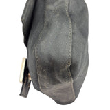 Fendi Black Leather Trim Baguette