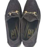 Gucci Black Suede Horsebit Loafers
