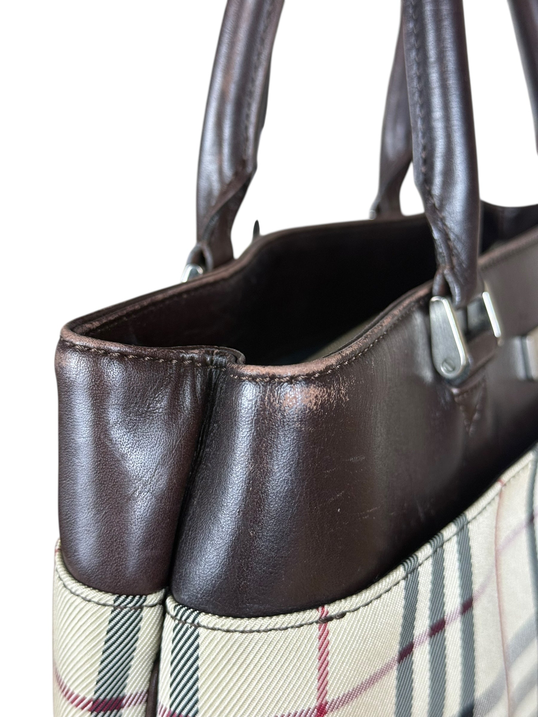 Burberry Vintage Canvas Nova Check Tote