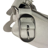 Balenciaga White Lambskin Le Cagole Shoulder Bag