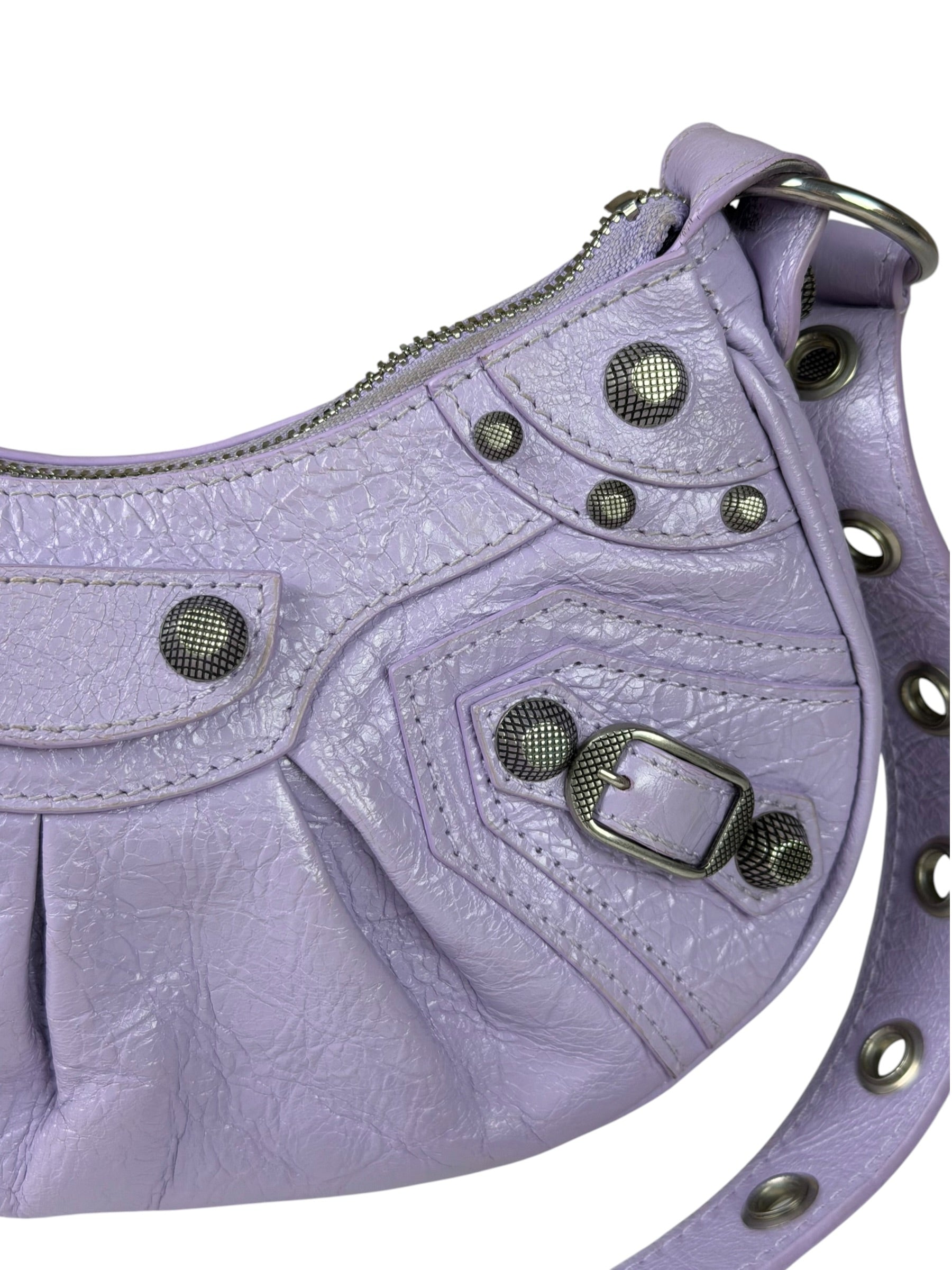 Balenciaga Lilac Calfskin Le Cagole XS Shoulder Bag