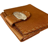 Fendi Bronze Bi-Fold Pebbled Leather Wallet