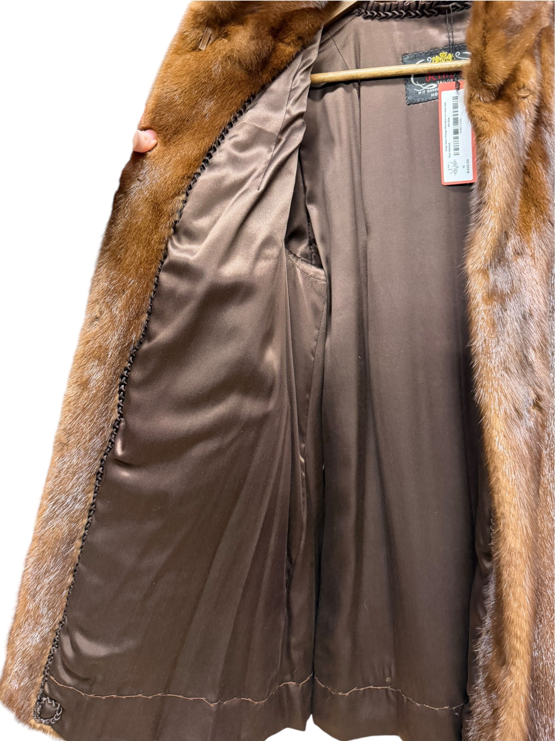 Vintage Kings Tailor Brown Mink Fur Mid Length Coat